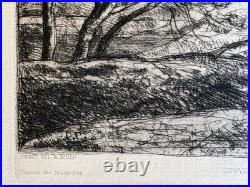 Jean Baptiste Camille COROT Gravure Original Etching Souvenir De Toscane Tuscany