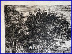 Jean Baptiste Camille COROT Gravure Original Etching Souvenir De Toscane Tuscany