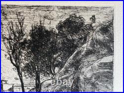 Jean Baptiste Camille COROT Gravure Original Etching Souvenir De Toscane Tuscany