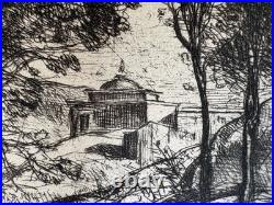 Jean Baptiste Camille COROT Gravure Original Etching Souvenir De Toscane Tuscany