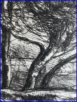 Jean Baptiste Camille COROT Gravure Original Etching Souvenir De Toscane Tuscany