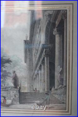 Jean-François Janinet Hubert Robert, Colonade et Jardins du Palais Medicis