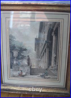 Jean-François Janinet Hubert Robert, Colonade et Jardins du Palais Medicis