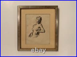 Jean-François MILLET Buste de Jeune Fille Nue. Lithographie originale d'après