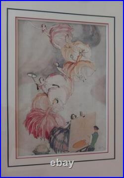Jean-Gabriel Domergue Lithograph Parisiennes Original Framed Art Deco Jean-Gabriel Domergue Lithograph Parisiennes Original Framed Art Deco