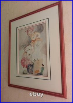 Jean-Gabriel Domergue Lithograph Parisiennes Original Framed Art Deco Jean-Gabriel Domergue Lithograph Parisiennes Original Framed Art Deco