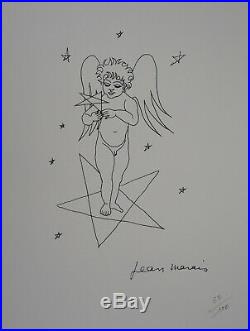 Jean MARAIS L'ange à l'étoile, Lithographie signée