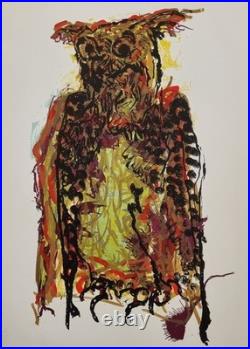 Jean-Paul Riopelle Lithographie originale Chouette stylisée 42 x 52 cm