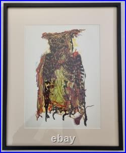 Jean-Paul Riopelle Lithographie originale Chouette stylisée 42 x 52 cm