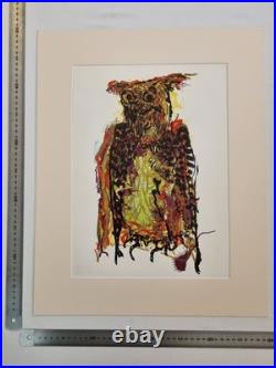 Jean-Paul Riopelle Lithographie originale Chouette stylisée 42 x 52 cm