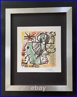 Joan Miro 1964 Superbe Signée Imprimé+ Monté Et Encadré Dans Un Neuf Argent