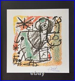 Joan Miro 1964 Superbe Signée Imprimé+ Monté Et Encadré Dans Un Neuf Argent
