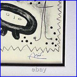 Joan Miro 1971 Beau Signée Imprimé Mat Et Encadré