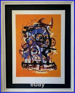 Joan Miro Vintage 1972 Signée Monté 11x14 Offset Lithographie Ltd. Édition De