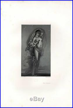 Joseph Félon Allégorie Aurore Nu Lithographie originale XIXe