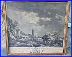 Joseph VERNET (1714-1789) Après l' Orage Gravure Balechou Vers 1750 Cadre 18e