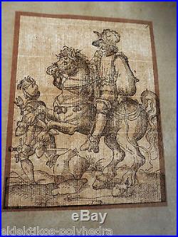 Jost Amman / 2 Xylographies woodcuts Holzschnitt / Cavalier Reiter / 1588