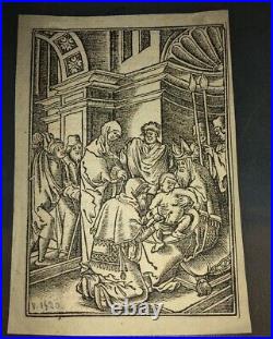 Judaica. Gravure De 1520 Représentant Une Circoncision
