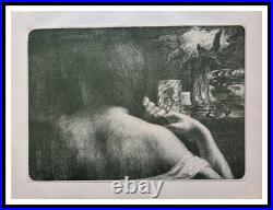 Jules FLANDRIN La chevelure, Estampe moderne, Lithographie originale 1898