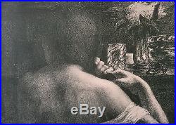Jules Flandrin (1871-1947) La chevelure L'estampe Moderne art nouveau XIXe 1899