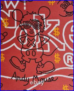 KEITH HARING Andy Mouse New Coke Lithographie Signée 70x50 cm Limité # 52/150