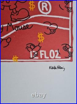 KEITH HARING Andy Mouse New Coke Lithographie Signée 70x50 cm Limité # 52/150