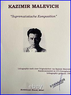 Kazimir Malevich Lithographie 1986 (Kandinsky Mondrian De Kooning Albers)
