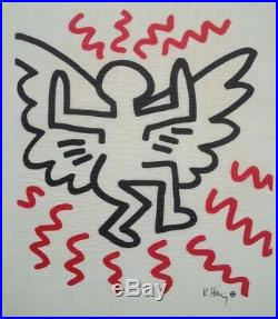 Keith Haring (1958-1990) Rare Lithographie Homme Aile
