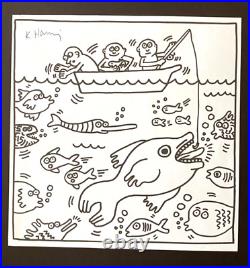 Keith Haring + Beau Signée Imprimé Encadré 50.8x40.6cm Acheter It Now
