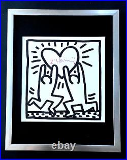 Keith Haring + Signée Vintage Imprimé Encadré + Acheter It Immédiat
