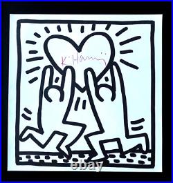 Keith Haring + Signée Vintage Imprimé Encadré + Acheter It Immédiat