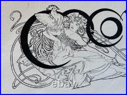 Kupka lithographie Revue cocorico 1900 Mucha Jacques Villon Louis Legrand Coq
