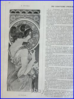 Kupka lithographie Revue cocorico 1900 Mucha Jacques Villon Louis Legrand Coq