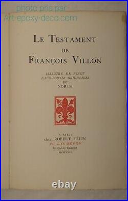 LE TESTAMENT DE FRANCOIS VILLON. Illustre De Vingt Eaux-Fortes Originales Par No