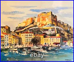 LITHOGRAPHIE Brayer Yves, La citadelle de Bonifacio, 1978, signée