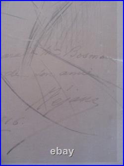 LITHOGRAPHIE DEDICACEE Gabrielle Réjane par Michel Simonidy 1916
