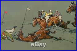 LITHOGRAPHIE ENCADREE, course de chevaux, K. Wagner