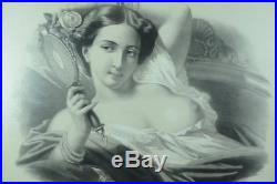 LITHOGRAPHIE Poster 19e Portrait L'Europe Erotique Nue Lafosse FEMME affiche