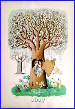 LIithographie ORIGINALE Raymond PEYNET L'Arbre d'amour signée Numérotée