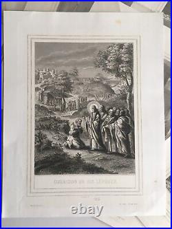 LOT 128/130 La vie de N. S. Jésus-Christ gravure NATALIS ROUARGUE Pilon Sarazin