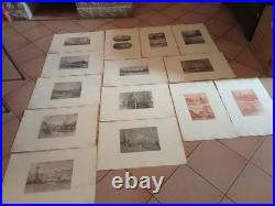 LOT DE 14 PLANCHES ORIGINALES. EAUX-FORTES/AQUATINTE. FRANCOIS-AUGUSTE RAVIER. XIXe