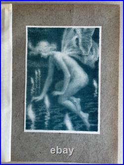 LUDOVIC ALLEAUME Gravure Lithographie Fée Fairy PHALENE ET FEUX FOLLETS 1904