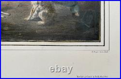L'Ouverture de la Chasse, Lithographie aquarellée, Estampe ancienne, XIXe