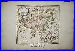 L'asie Chine Russie Inde Indochine Carte Géographique Ancienne Vaugondy Old Map