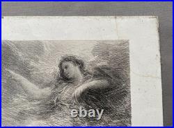 La Fée des Alpes, lithographie signée Fantin-Latour, estampe ancienne signée