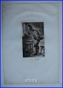 La Prise de Tabac BENJAMIN ZIX EAU FORTE Gravure INFOLIO 1808