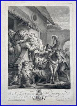 La Privation Sensible, gravure par Simonet d'après Greuze, gravure ancienne La Privation Sensible, gravure par Simonet d'après Greuze, gravure ancienne