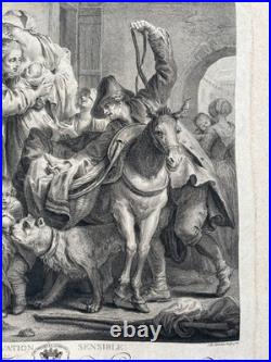 La Privation Sensible, gravure par Simonet d'après Greuze, gravure ancienne La Privation Sensible, gravure par Simonet d'après Greuze, gravure ancienne