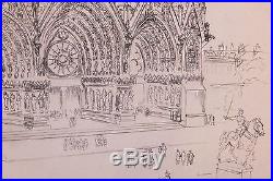 La cathédrale de Rouen, 3 états, eau-forte d'Alfred Robida, fin XIXe début XXe