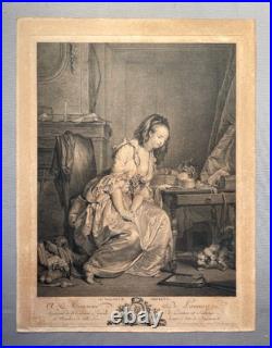 Le Malheur Imprévu, gravure d'après Greuze, gravure ancienne